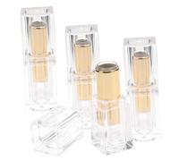 Healvian 4 piezas Tubos Transparentes Rellenable para Labial Envases Vacíos para Bálsamo y DIY Contenedores Portátiles Seguros y Duraderos para Almacenamiento Cosmético