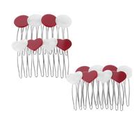 Healvian 4 Pinzas Pelo Forma de Corazón y Círculo, Acetato Ligero, Tamaño Mini, Color Rojo y Claro, Clip de Garra para Niñas, Accesorios para Peinados Diarios y Fiestas de San Valentín