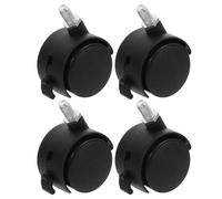 Healvian 4 Ruedas para Silla de Oficina Freno 1.5 Pulgadas Doble Rueda Giratoria 360° Tornillo M8*13 Mm Silenciosa para Escritorio Mueble y Estantería Accesorios Oficina Casa