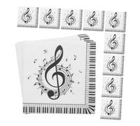 Healvian 40 piezas Servilletas Cuadradas Desechables con Diseño de Notas Musicales para Fiesta de Unidades Papel Decorativo Resistente para Eventos Temáticos y Limpieza Fácil