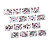 Healvian 48hojas Tatuajes Temporales Fluorescentes Para Cara Stickers De Día De Muertos Para Decoración De Halloween Impermeables y Reutilizables Para Fiestas y Cosplay