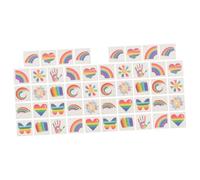Healvian 48piezas Calcomanías De Cara De Bandera Arcoíris Tatuajes Temporales De Orgullo Gay Decoraciones Para Fiestas y Eventos Lgbtq