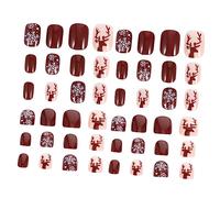 Healvian 48piezas Pegatinas para Uñas de Moda para Navidad Cajas Uñas Postizas Punta y Calcomanías de Cobertura Completa
