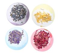 Healvian 4piezas Bola De Baño Natural Aromática Para Hacer Burbujas Bolas De Minerales Efervescentes Hogar Baño Relajante Esponja De Burbujas