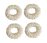 Healvian 4piezas Coleteros Perlas Accesorios para Moños de Coleteros Elásticos para Mujeres y Niñas para Peinar el Cabello Fiestas o Días Informales