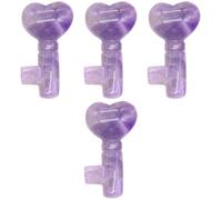 Healvian 4piezas Crystal Stone Keychain Natural Amethyst Pendant for Craft Unique Home Decoration and