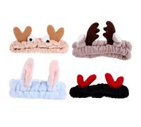 Healvian 4piezas De Limpieza Facial De Dibujos Animados Para Dama Accesorios y Absorbentes Para Ducha y Maquillaje Bandas