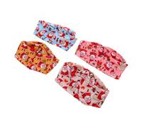 Healvian 4piezas Diadema Navideña Diseño de Renos y Campanas de Santa Claus Elástica para Yoga y Carreras para Fiestas de Navidad y Eventos Festivos