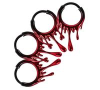 Healvian 4piezas Pendientes de Acero Inoxidable Sangrantes Nariz Piercings Irregulares para Mujer Joyas de Halloween para Fiesta de Terror