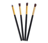 Healvian 4Piezas Pinceles de Maquillaje para Ojos Set de Brochas de Sombra de Ojos Difuminador y Pincel de Precisión Herramienta de Maquillaje Portátil Negro y Dorado