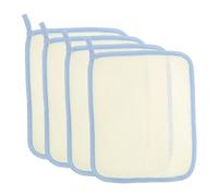 Healvian 4piezas Toallas Exfoliantes De Ducha De Paños De Doble Cara Para Limpieza Facial y Corporal Bolsa De Jabón Para Toallas Para Cuidado Color Beige