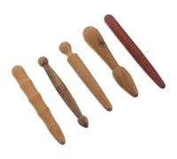 Healvian 5 Bastones de Masaje de Madera para Acupresión Presión Focalizada, Tamaño Portátil 12x1.5cm, Ideales para Uso en Casa y Viaje