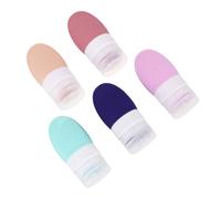 Healvian 5 piezas Botellas de Silicona Flexibles Recargables para Gel de Ducha Maquillaje Portátil Colores Aleatorios para Viaje Seguro y Fácil Limpieza Color Aleatorio Color Aleatorio