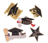 Healvian 5 Piezas Broches de Esmalte de Graduación 2026, Set de 5 Piezas, Diseño Conmemorativo para Fiesta y Ceremonia, Accesorios para Ropa y Regalos Escolares de Temporada