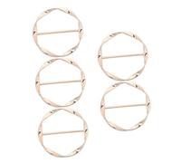 Healvian 5 Piezas Clips de anillo de bufanda mantón fulares para mujer hebilla redonda de metal clips de camisa hebillas metálicas Golden