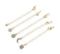 Healvian 5 Piezas Extensores de Cadena para Joyería con Cierre de Langosta Extensiones Ajustables para Collares y Pulseras Accesorios DIY con Brillo Dorado Resistentes y Elegantes