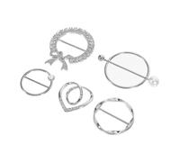 Healvian 5 Piezas Metal Scarf Buckle Clips con y Rhinestone Diseño de Seguro Anillos para Bufandas Chalinas y Cinturones Accesorios Duraderos y Elegantes para Ropa