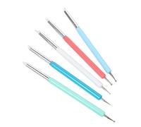 Healvian 5 piezas Pinceles de Silicona para Uñas Herramientas de Manicura Dotting Pinceles para Gel UV Lápices de Dibujo para Nail Art Colores Surtidos Profesional y Doméstico