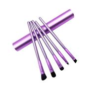 Healvian 5 Piezas Pinceles para Sombra de Ojos con Mango Herramientas de Maquillaje para Mujer y Niña Suaves para Acabado Natural Color Púrpura Diseño Portátil y Fácil de Usar