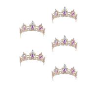 Healvian 5 Piezas Tiara Vintage de Gemas de Imitación Diseño Barroco Clásico, Ligera y Ajuste Seguro para Mujer en Cumpleaños y Halloween