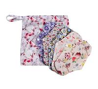 Healvian 5 Piezas Toalla Sanitaria Bambú Lavable Compresas Higiénicas Para Mujer Con Bolsa Compresas Menstruales De Bambú Para Uso Diario