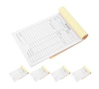 Healvian 5 Talonarios de Facturas Comerciales Autocopiativos de 3 Partes 60 Páginas en Papel para Negocios Pequeños y Cuaderno de Pedidos para Restaurante