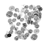 Healvian 50 Piezas Cierres de Seguridad para Insignias Pin de Solapa Pasadores de Bloqueo Traseros de Hierro Plateado Accesorios para Manualidades y Fabricación de Joyas