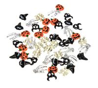 Healvian 50 Unidades Set de Adornos Kawaii para Uñas de Halloween Amuletos de Metal, Diseño Elegante y Fácil Aplicación para Salón Profesional o Decoración en Casa