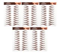 Healvian 5hojas Pegatinas De Cejas Impermeables De Transferencia De Diseño Realista Para Maquillaje y Moldeado De Cejas Kit De Estampado y