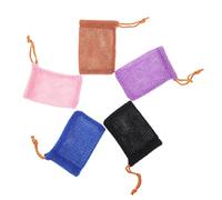 Healvian 5Piezas Bolsas Jabón Exfoliantes Mallas Para Cordón Organizador De Jabón Portátil y Ligero Para Almacenamiento Casa