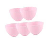 Healvian 5piezas Bowl Silicona Mezcla Mascarilla Facial Anticaída Diy Para Hogar Salón Herramienta Belleza Rosa Pequeño
