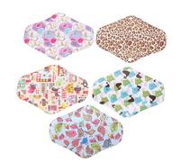 Healvian 5piezas Compresas Sanitarias Lavables De Bambú Súper Absorbentes Cómodas Diseño Hebilla Colores Surtidos