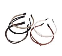 Healvian 5piezas Diademas Finas De Piel Sintética Unidades Accesorios De Moda Para Peinar El Cabello Para Uso Diario y Peinados Elegantes