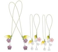 Healvian 6 Correas para Móvil Colgante de Flores de Vidrio y Hilo de Cera, Ligeras y Convenientes, Ideales para Cámaras y Mp3, Paquete de 6 Piezas