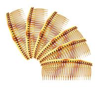 Healvian 6 Peines Laterales para Mujeres Y Niñas Peines de Peluquería de Moda 13 Cm Tamaño Tiras Dobles de Plástico Laterales para El Cabello para