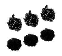 Healvian 6 Piezas Bola De Baño Bambú Negra Esponja De Lufa Para Baño Tipo Borla Para Uso Ducha