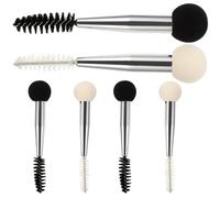 Healvian 6 piezas Brochas de Maquillaje Doble Punta con Esponja para Cejas y Pestañas Aplicadores Livianos y Portátiles para Base Rubor y Accesorios Faciales para Mujeres y Viajes