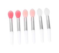 Healvian 6 piezas Brochas de Silicona para Labios Multifuncionales Transparente Rosa Carne y Rojo Sandía Aplicadores de Pintalabios Portátiles para Maquillaje y Diario