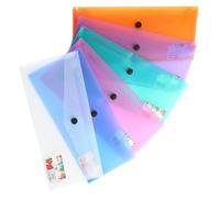 Healvian 6 Piezas Carpeta de Sobres de Plástico Pp Transparente con Botón a Presión, Organizador para Papeles y Documentos, Diseño Simple Adecuado Escuela y Oficina Color Aleatorio