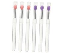 Healvian 6 Piezas Cepillos de Silicona para Maquillaje Labial con Tapas de Aplicadores para Brillo de Labios Máscara Labial y Sombra de Ojos Reutilizables y Portátiles