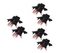 Healvian 6 Piezas Clip Cabello de Halloween en Forma de Mano Cortada Lazo Negro y Araña, Material de Tela y Plástico, Cómodo y Versátil para Eventos de Escape Room y Festivales