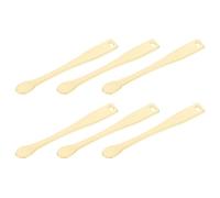 Healvian 6 Piezas Cucharas Metálicas para Crema Facial Aplicadores Ergonómicos sin Olor para Maquillaje y Cuidado Facial Herramientas Duraderas para Cremas y Mascarillas Paquete Dorado