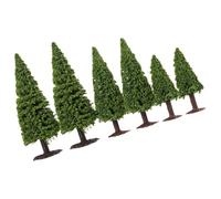 Healvian 6 Piezas de Árboles Modelo en Miniatura para Manualidades Figuras de Pino de 125 CM 10 CM y 9 CM en Color Verde Militar Decoración para Mesa de Arena y Dioramas