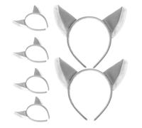 Healvian 6 piezas Diadema con Orejas de Peluche Accesorios para Fiesta de Disfraz Halloween Navidad Ligera y Resistente para Adultos