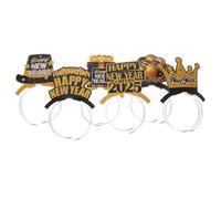 Healvian 6 Piezas Diadema de Año para Adultos Diadema de Nochevieja Brillantina Accesorios para Fiestas de Año Banda Cabello de Cumpleaños de Mujer