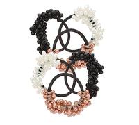 Healvian 6 piezas Gomas Pelo con Perlas Elásticas para Mujer Accesorio Cabello con Perlas Banda para Peinados Bodas y Fiestas Resistente y Estiloso