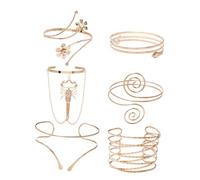 Healvian 6 piezas Manguitos de Brazo Abiertos de Metal con Diseño de Escorpión Brazaletes Geométricos para Mujer Accesorios de Moda Vintage para Fiesta y Uso Diario