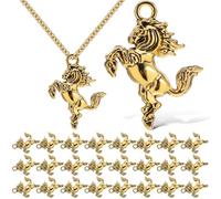 Healvian 60 Unidades Dije de Caballo Dorado para Joyería Diy, Colgante Ligero de Aleación de Zinc, Amuleto de Buena Suerte Año 2026, Accesorio Portátil y Elegante