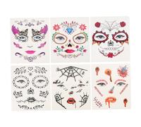 Healvian 6hojas Calcomanías Faciales Halloween Impermeables De Para Maquillaje y Divertidos y Celebraciones