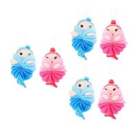 Healvian 6piezas Bolas De Baño De Cartón Para Niño Niña De Sirena Esponjas De Suaves y Exfoliantes Accesorios De Baño Para Bebés y Niño Niña Fácil De Usar y Generar Rica
